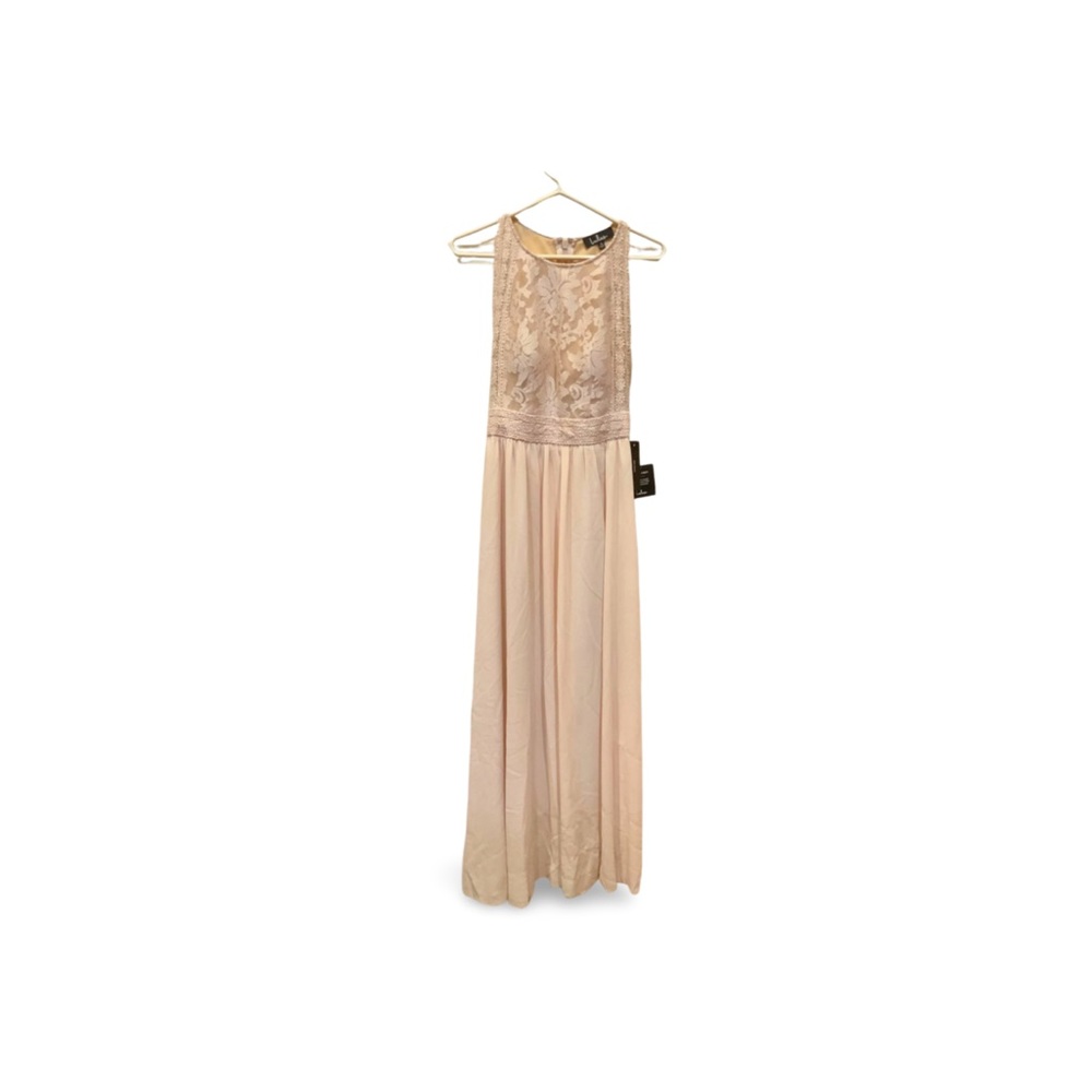 Lulus NWT S Blush Pink Lace Bodice Sleeveless Maxi Dress Gown D20939HL